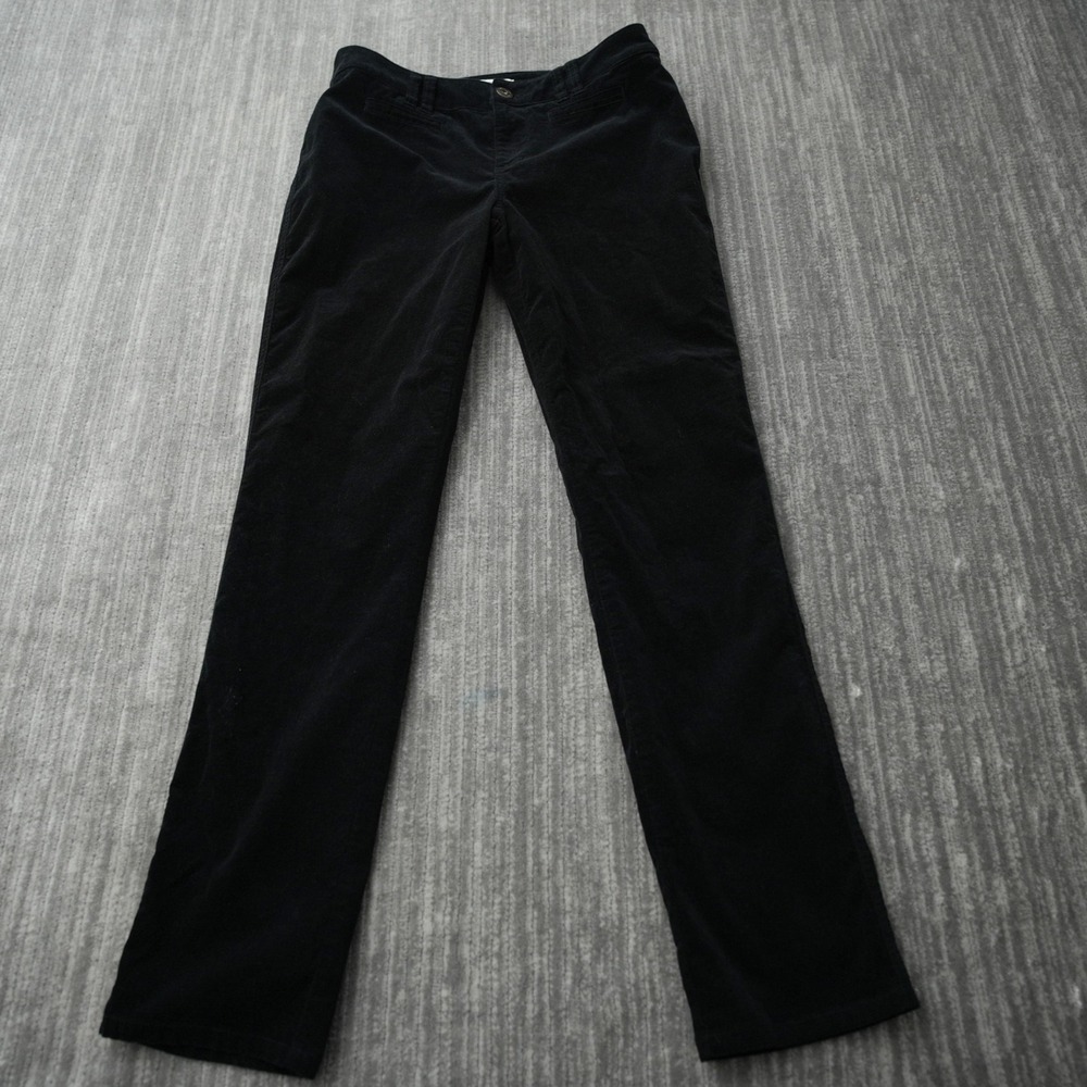Coldwater Creek Corduroy Pants Women Black Solid Cotton 10 Measured 31x31.75